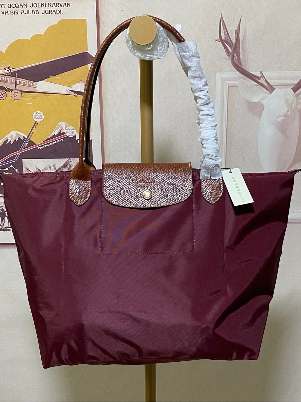 Longchamp Le Pliage Large Tote - Burgundy